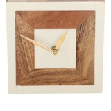 ESCULTURA RELOJ CUADRADO MADERA