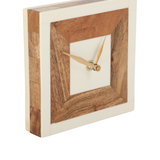 ESCULTURA RELOJ CUADRADO MADERA