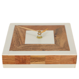 ESCULTURA RELOJ CUADRADO MADERA