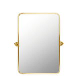 ESPEJO RECTANGULAR CON BORDE DORADO